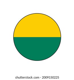 The Hague capital city flag circle vector green and yellow flag in South Holland Netherlands
