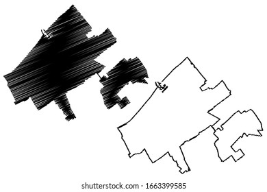 The Hague City (Kingdom of the Netherlands, Holland) map vector illustration, scribble sketch City of Den Haag map