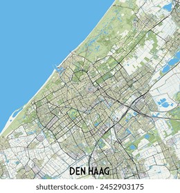 The Hague (Den Haag) Netherlands map poster art