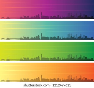 The Hague Multiple Color Gradient Skyline Banner