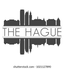 The Hague Netherlands Skyline Vector Art Mirror Silhouette