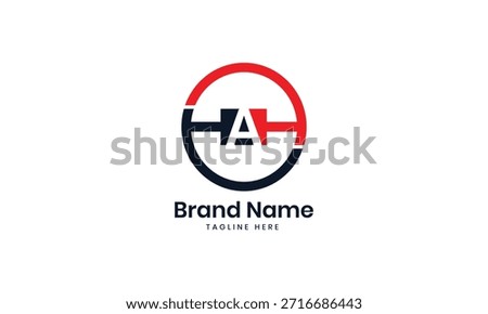 HAH letter logo design vector with black and red colors. HAH Letter Logo Design. Initial letters RW logo icon. 