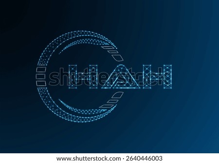 HAH low poly letter logo vector design. HAH lower poly logo design. 