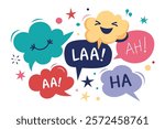 Haha Laughing Speech Bubble Sound Effect - Different Expressions