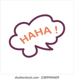 Haha laughing speech bubble sound effect icon. concept design stock illustration.