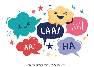 Haha Laughing Speech Bubble Sound Effect - Different Expressions