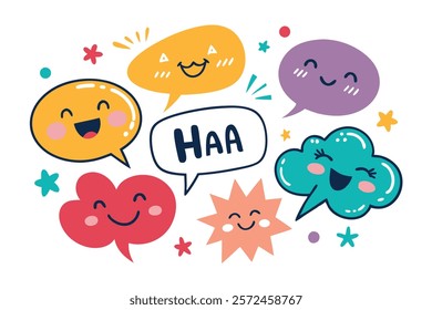 Haha Laughing Speech Bubble Sound Effect - Different Expressions