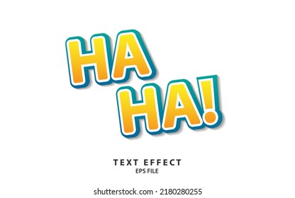 HaHa! text with shadow effect on white background. Bubble pop art comic style concept. Vector illustration