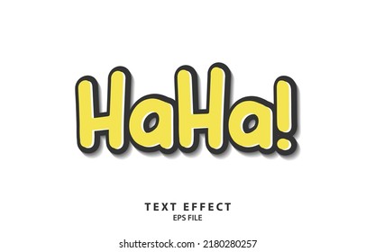 HaHa! text with shadow effect on white background. Bubble pop art comic style concept. Vector illustration