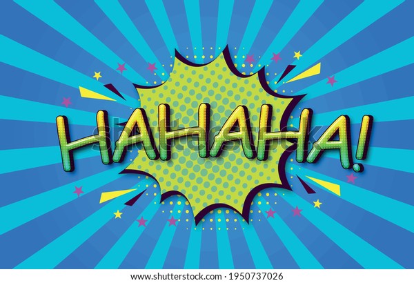 Hahaha Comic Speech 3d Text Style Stock Vector (Royalty Free) 1950737026