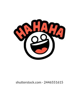 hahaha laugh sticker label vector illustration template design