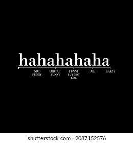 hahahahaha fun meter. Vector card or shirt design with unique typography.