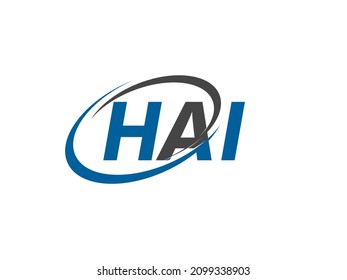 HAI letter creative modern elegant swoosh logo design