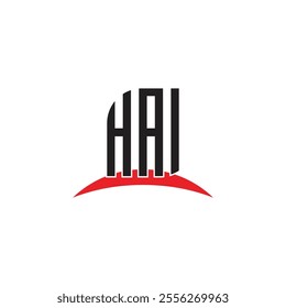 HAI letter logo design with white background in illustrator, vector logo modern alphabet font