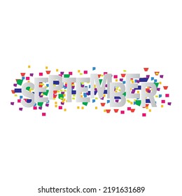 hai september. hello september. colourfull design background. for greeting card. new month 
