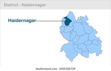 Mapa del subdistrito de Haidernagar, distrito de Palamu, estado de Jharkhand, República de la India, Gobierno de Jharkhand, territorio indio, India oriental, política, aldea, turismo