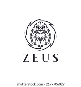 Haides God logo icon illustration vector, zeus head logo, orkus logo template vector illustration