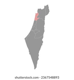 Landkarte des Bezirks Haifa, Verwaltungseinheit Israels.