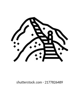 haiku stairs line icon vector. haiku stairs sign. isolated contour symbol black illustration