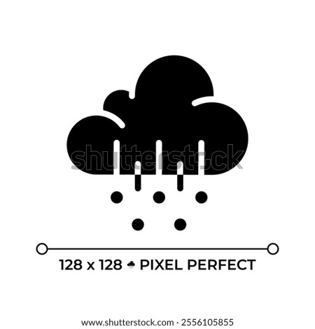 Hail black glyph icon. Hailstorms and extreme weather condition. Icy precipitation. Weather forecast. Meteorology. Silhouette symbol on white space. Solid pictogram. Vector isolated illustration