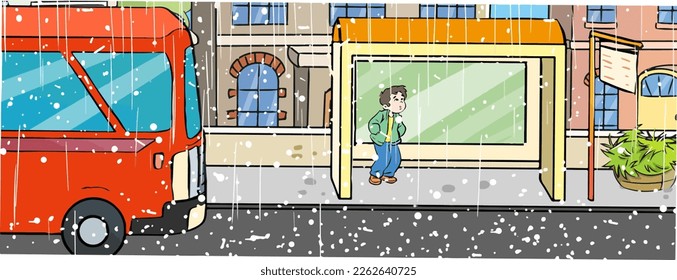 hail in the city  cartoon vector