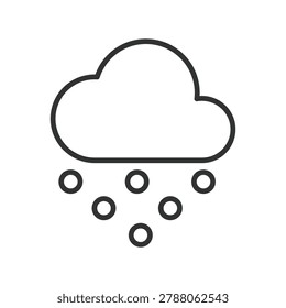 Hail cloud icon in line design. hail, cloud, weather, storm, ice, precipitation, forecast on white background vector. hail cloud editable stroke icon