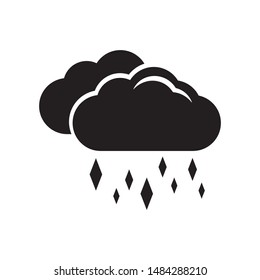 Hail cloud icon vector. Simple design on white background.