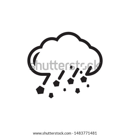 Hail cloud icon vector. Simple design on white background.