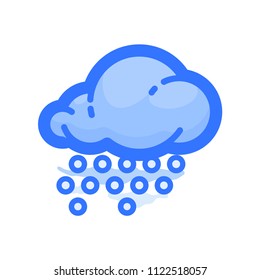 Hail and cloud vector icon. Blue pictogram from set Weather forecast isolated on white background