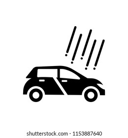 Hail Damage Insurance Icon vector - Car Hail Damage Insurance glyph style black
