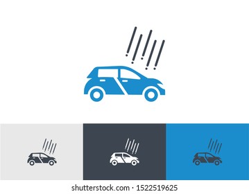 Hail Damage protection Icon vector - Car Hail Damage safety sign