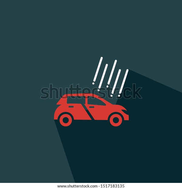 Hail Damage safety Icon vector - Car Hail Damage\
protection sign