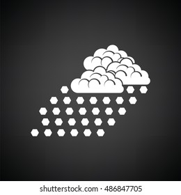 Hail icon. Black background with white. Vector illustration.