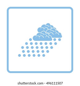 Hail icon. Blue frame design. Vector illustration.