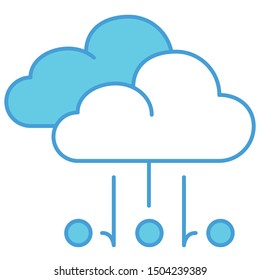 Hail icon blue lineal vector illustration 
