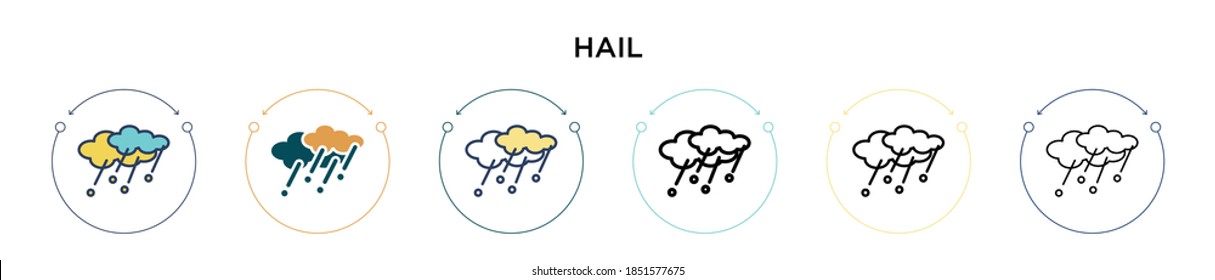 Icono de salto en el estilo relleno, delgado, contorno y trazo. Ilustración vectorial de dos iconos de los vectores de granizo de color y negro se puede utilizar para móviles, ui, web