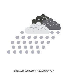 Hail Icon. Flat Color Design. Vector Illustration.