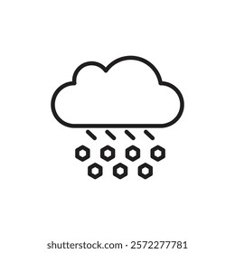 Hail icon Flat vector set outline