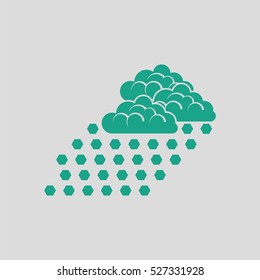 Hail icon. Gray background with green. Vector illustration.