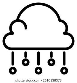 Hail icon in line art. Outline Style. Isolated on white background