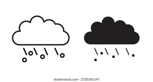 Icono de granizo en diseño de línea. Sencillo Vector de iconos