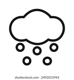 Hail icon linear graphics set vector