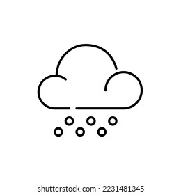 Hail icon. Solid precipitation coming from cloud. Pixel perfect, editable stroke design