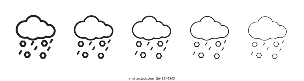 Hail icon thin flat outline style vector sign