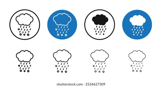 Hail icon Thin line art collection