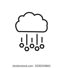Hail icon Thin line art isolated