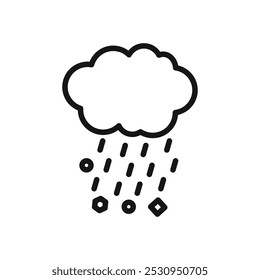 Icono de granizo Ilustración plana de línea delgada
