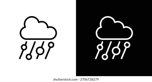 Hail icon. Vector linear icon isolated in black and white