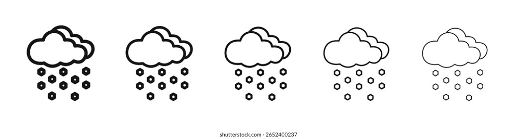 Hail icon vector outline set illustration sign