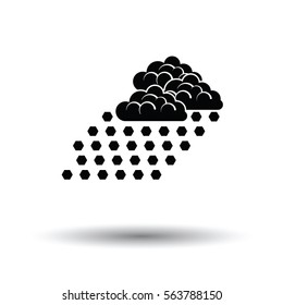 Hail icon. White background with shadow design. Vector illustration.